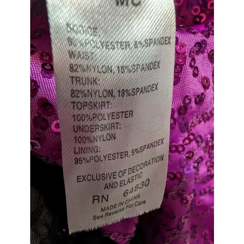 Weissman Dance Costume Living For The Rhythm Purple Sequin Tank Dress Size MC